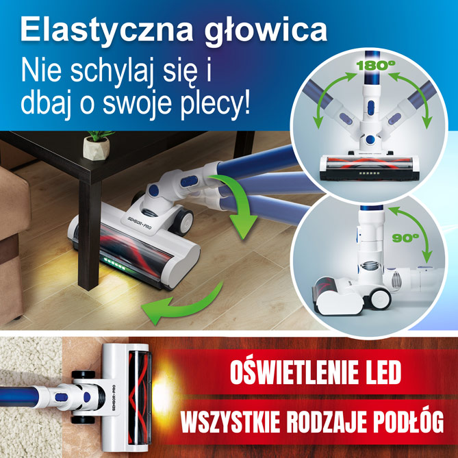 Inteligentny odkurzacz SENSOR PRO: Specjalna szczotka do tapicerki