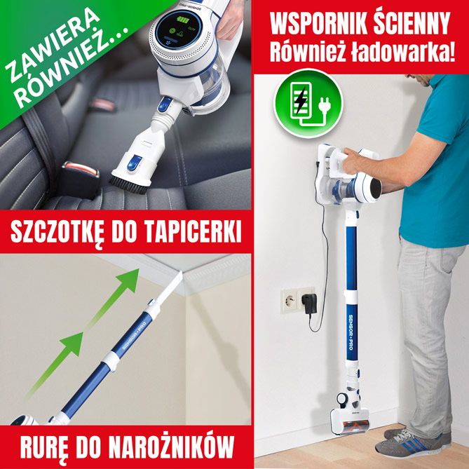 Inteligentny odkurzacz SENSOR PRO: filtrem HEPA